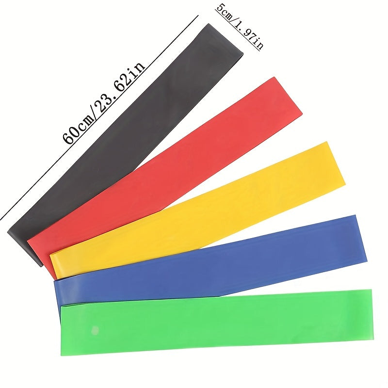 5pcs TPE Elastic Resistance Band Set for Yoga and Fitness with 5 Tension Circles