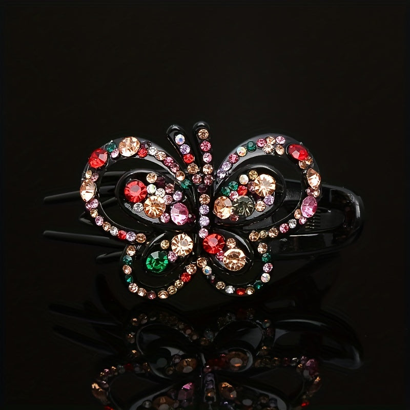 Colorful Hollow Butterfly Hair Clip Rhinestone Hairpin Headwear