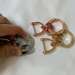 Rhinestone Studded Car Keychain Keyring
