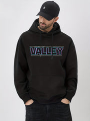 VALLEY Print Hoodie Men's Casual Graphic Pullover Hooded Sweatshirt