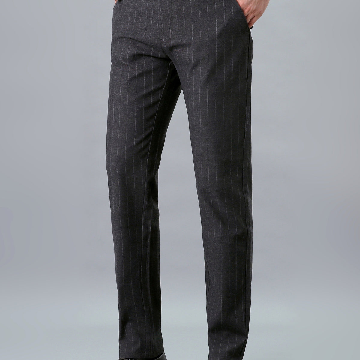 Men's Casual Straight Leg Trousers with Pockets