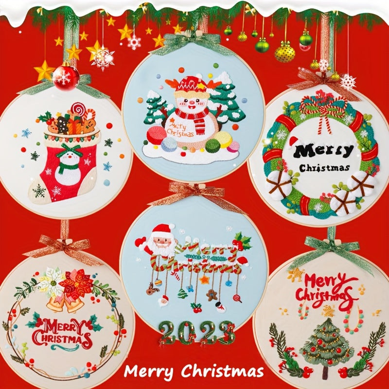 Christmas Series Embroidery Starter Kit for Beginners - Home Decor Kit