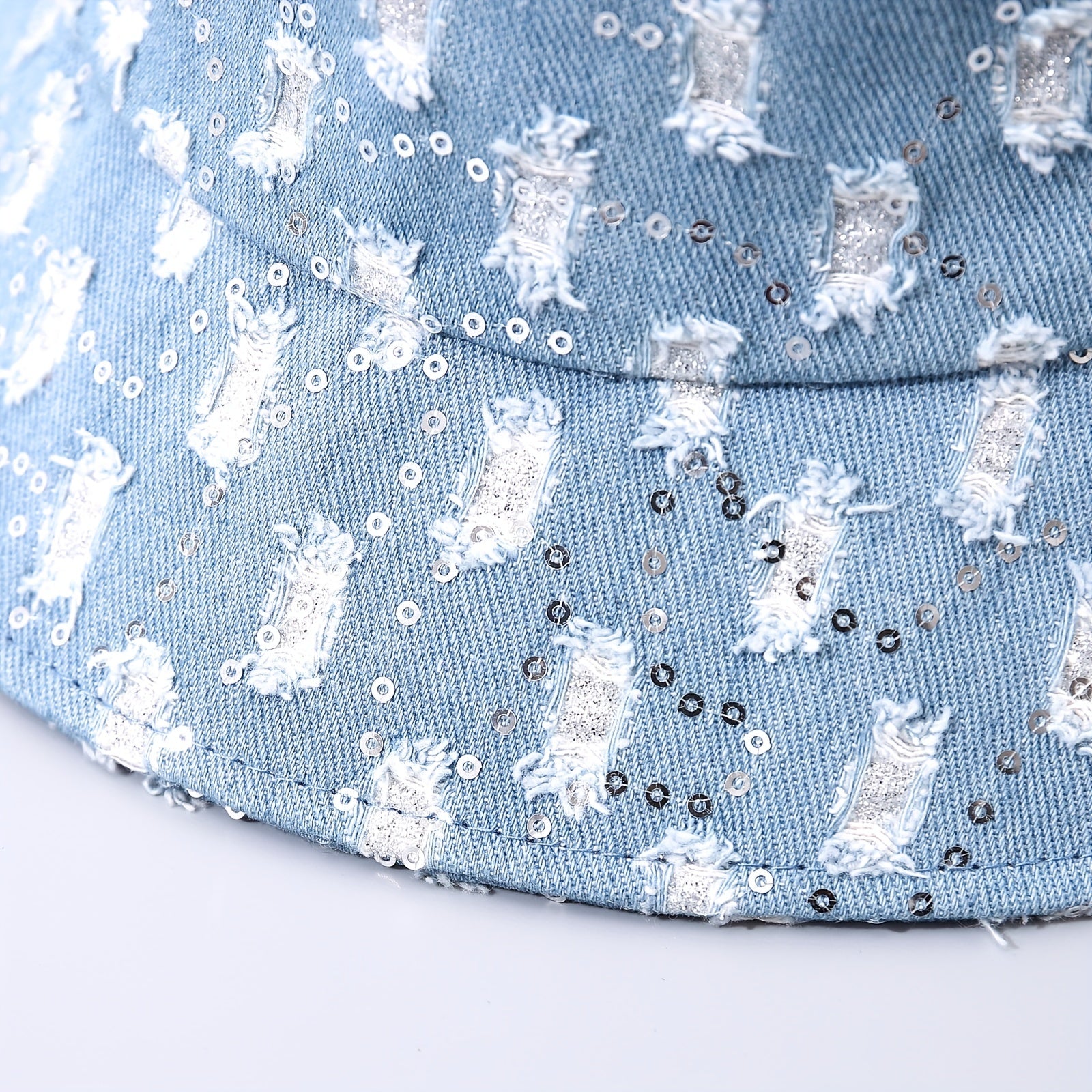 Sequin Decor Bucket Hat Lightweight Beach Basin Hat Unisex Hip Hop