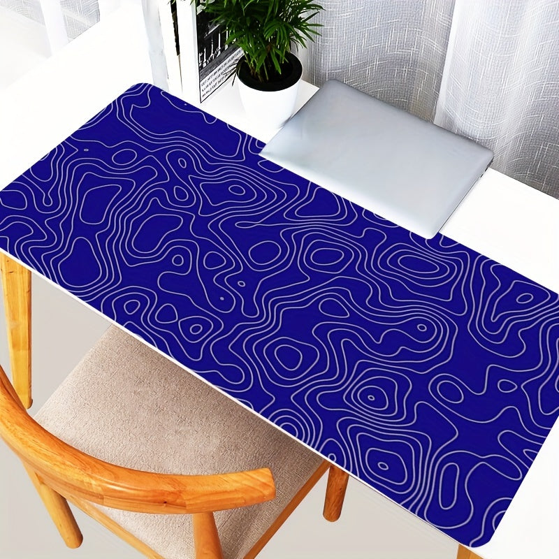 Topographic Map Desk Mat Rubber Mousepad