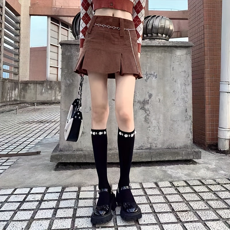 2 Pairs College Style Knee High Socks Women's Stockings