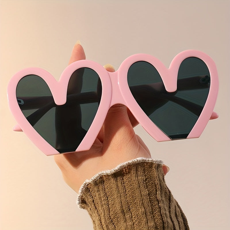 Y2K Large Heart Sunglasses Love Peach Party Club Glasses