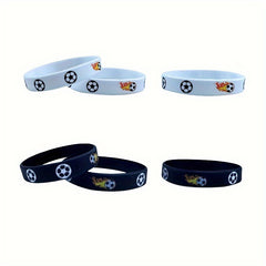 Flame Football Ball Games Theme Silica Gel Bracelet 2Pcs Pack