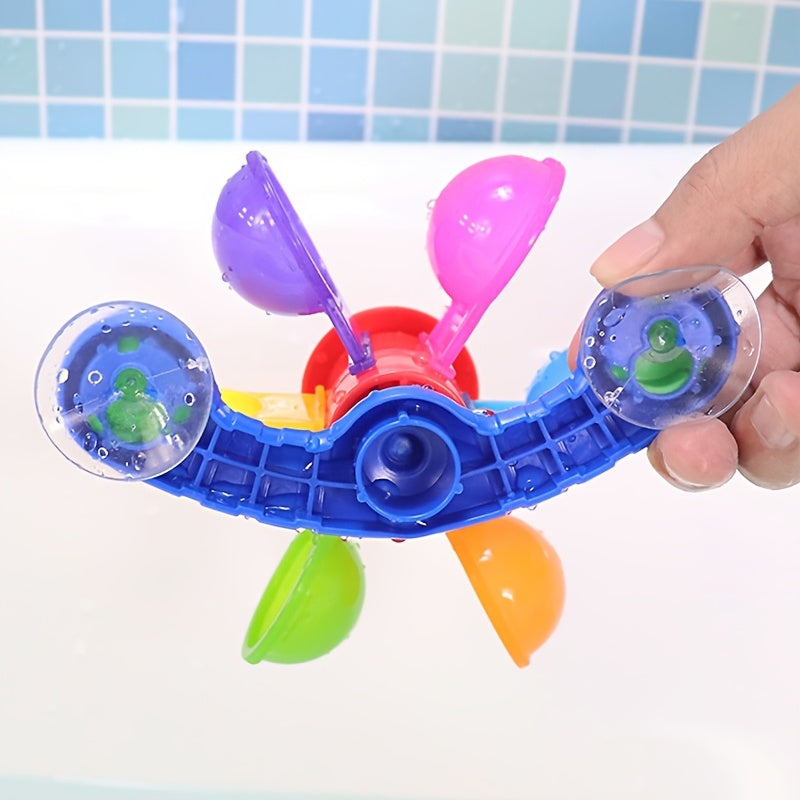 Colorful Waterwheel Bathing Sucker Shower Toy for Kids