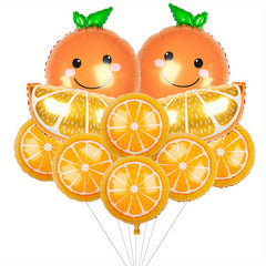 10pcs Orange Citrus Foil Balloons Jumbo Fruit Foil Balloons Cartoon
