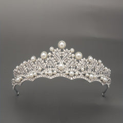 Bridal Tiara Headband Faux Pearl Rhinestone Crown
