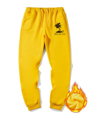 Men's Palm Trees Graphic Sherpa Fleece Sweatpants