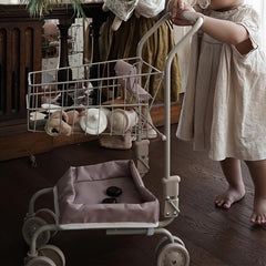 Doll Stroller with Storage Bag Toy for Dolls Shopping Cart Play House Toy