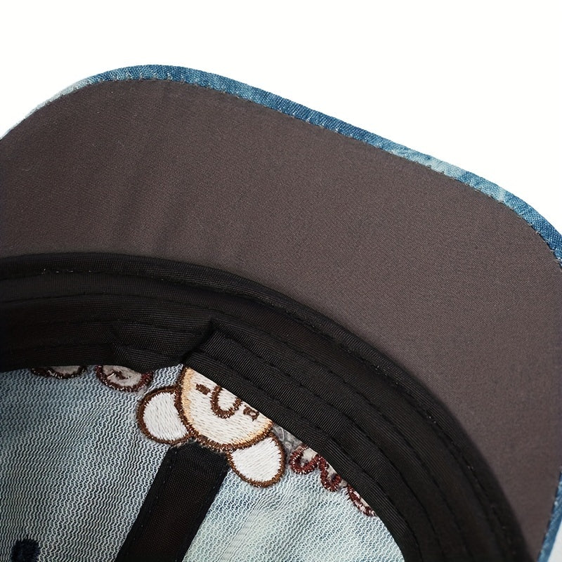 Kids Adjustable Baseball Cap with Cartoon Bear Embroidery