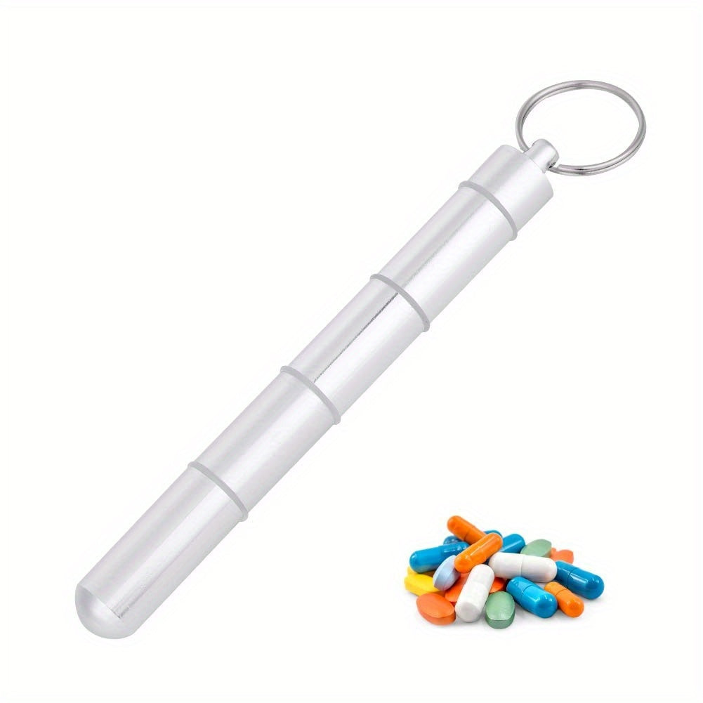 Aluminum Alloy Pill Box Keychain Holder Outdoor Travel Small Organizer