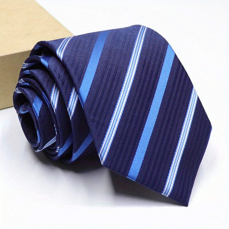 Business Formal Striped Tie Mens Stripe Silk Tie Classic Striped Jacquard Tie