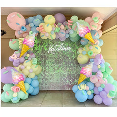 143pcs Ice Cream Macaron Balloon Garland Kit Wedding Birthday Party Decor