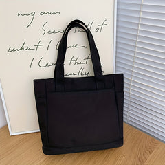 Letter Print Canvas Tote Bag Set With Coin Purse