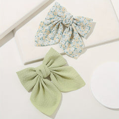2PCS Floral Bowknot Hair Clip French Barrette Hair Accessories