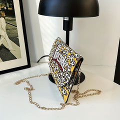 Novelty Flap Shoulder Bag Metal Chain Crossbody