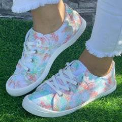 Coconut Leaf Pattern Slip On Shoes Women's Lightweight Comfort