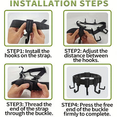 5-Hook Gear Hangers for Camping & Bow with Thickened Webbing