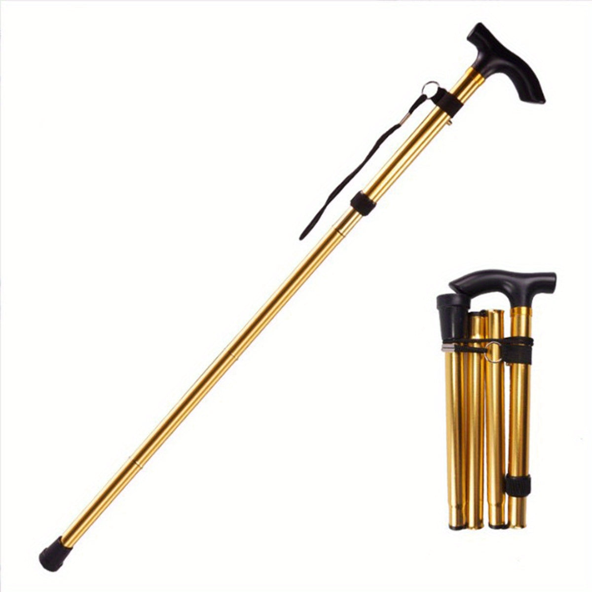 Folding Walking Stick Trekking Pole Adjustable Lightweight Hiking Stick
