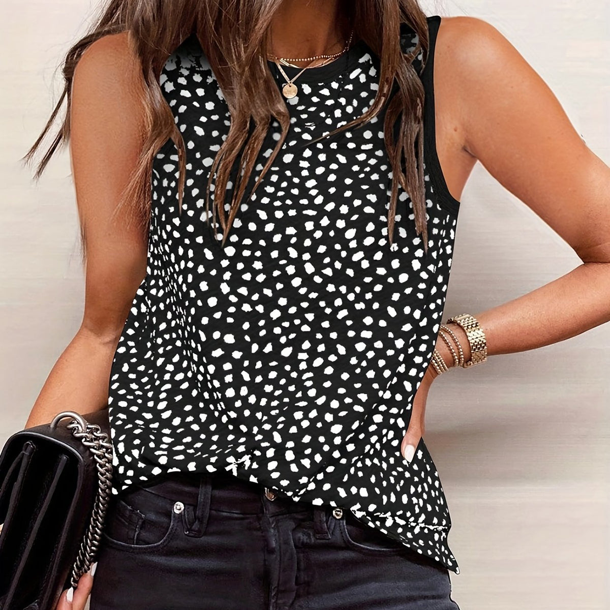 Leopard Print Sleeveless Tank Top for Summer