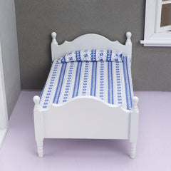 Charming Wooden Dollhouse Bed with Floral Pattern - Bunk Model for Kids