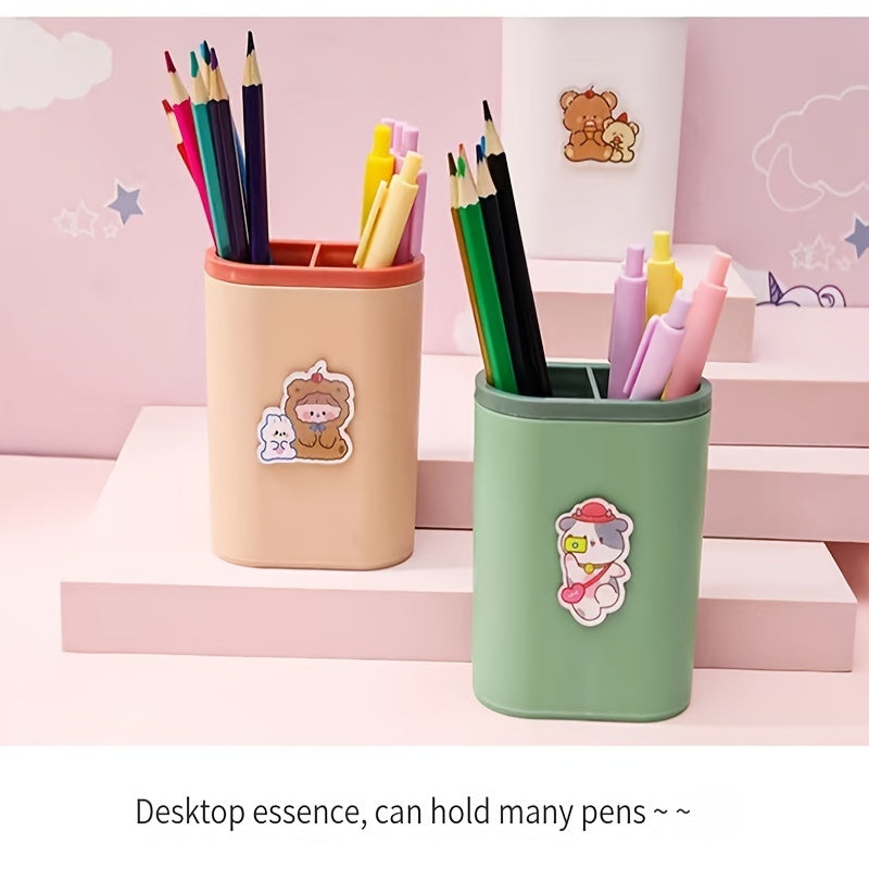 5pcs Student Baby Pen Organizer Desktop Storage Pen Bucket Makeup Brush Tube