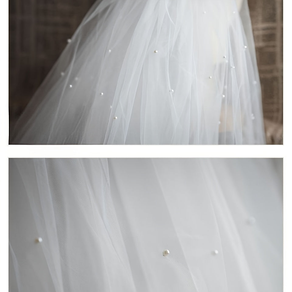 Double Layer Puffy Tulle Bridal Wedding Veil