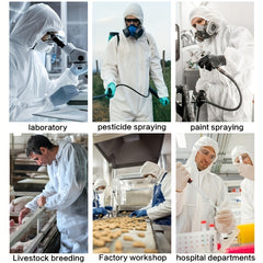 Disposable Safety Protective Hooded Overalls, PP Material, PE Film, Waterproof