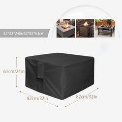 Square Fire Pit Cover & Table Cover Waterproof Heavy Duty
