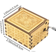 Wooden Music Box Can't Help Falling In Love Engraved Antique Musical Box