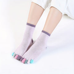 Colorful Five Finger Toe Socks for Women