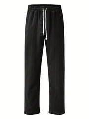 Stripe Drawstring Breathable Sweatpants Loose Fit Men's Joggers