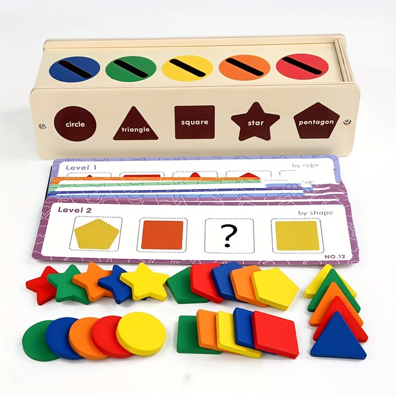 Wooden Shape Classification Box for Kids