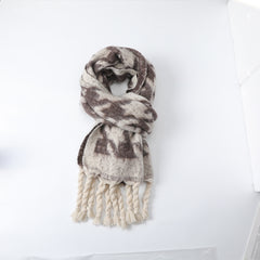 Houndstooth Large Winter Scarf Thick Warm Art Print Scarf