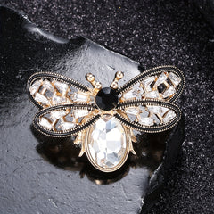 Emerald Rhinestone Bee Brooch Halloween Gift For Men