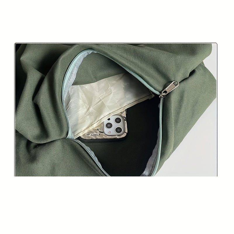 Literary Canvas Crossbody Bag Large Capacity Hobo Bag For Travel Sports