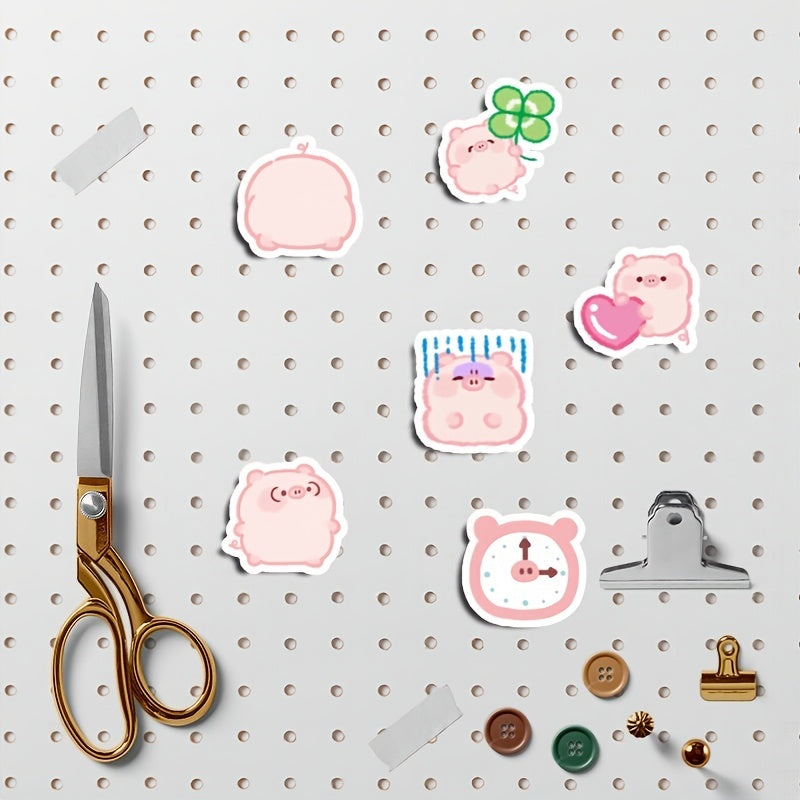 100pcs Pink Piglet Stickers Student Learning Toy Decorative Decals