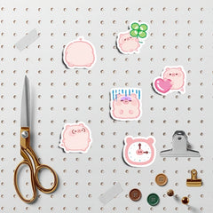 100pcs Pink Piglet Stickers Student Learning Toy Decorative Decals