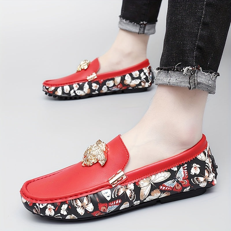 Women's Butterfly Print Loafers Soft Sole Slip On Shoe