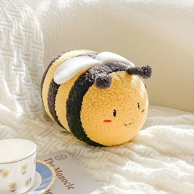 Flower Bee Plush Soft Fluffy Plush Vibrant Yellow Accents Home Decor