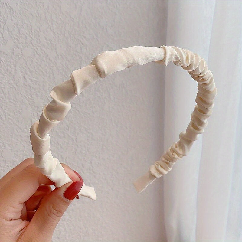 Satin Ruched Hairband Thin Headband Hair Accessories