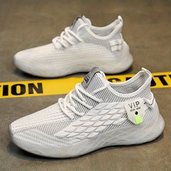 Men's Lace up Scale Effect Sneakers Lightweight Athletic Shoes