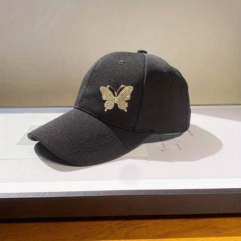 Butterfly Patch Baseball Cap Solid Casual Dad Hats Lightweight