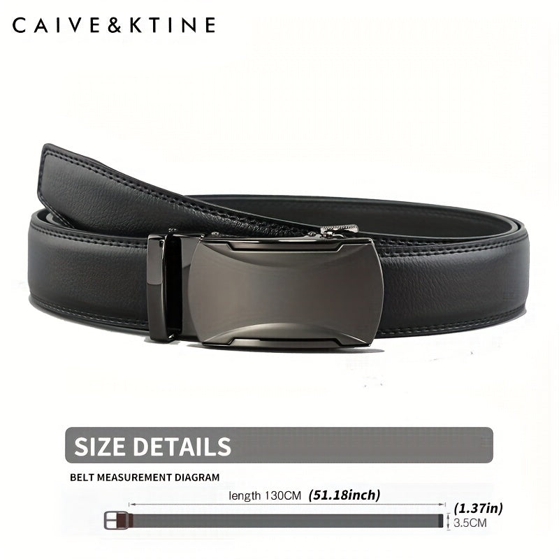 Caivektine Men's Cowhide Belt Business Casual Leather Belt
