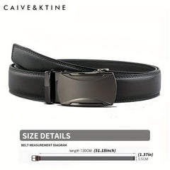 Caivektine Men's Cowhide Belt Business Casual Leather Belt