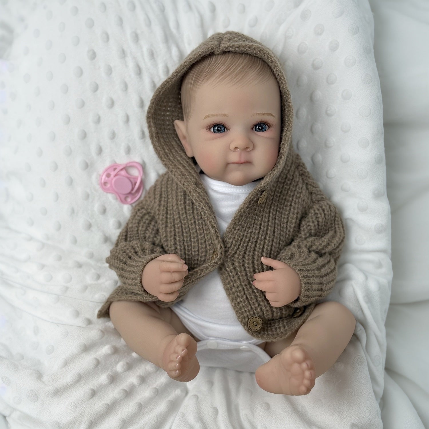 19" Full Vinyl Body Reborn Baby Girl Doll Toy for Kids Birthday Gift