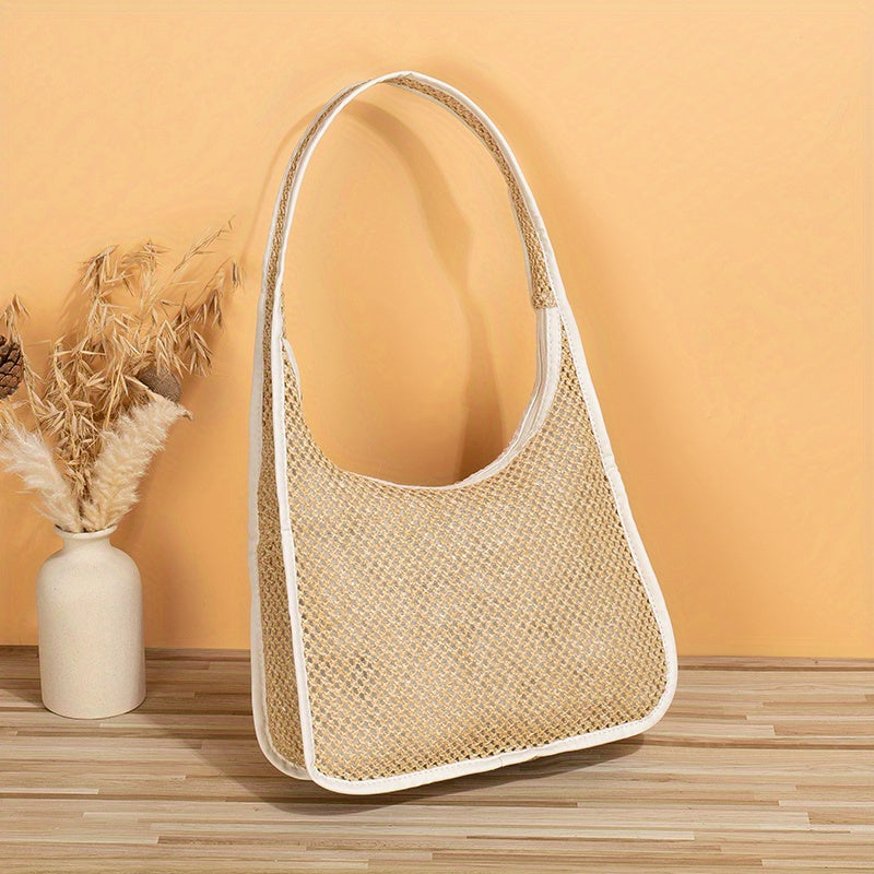Minimalist Straw Hobo Shoulder Bag Bohemian Woven Bag Holiday All Match